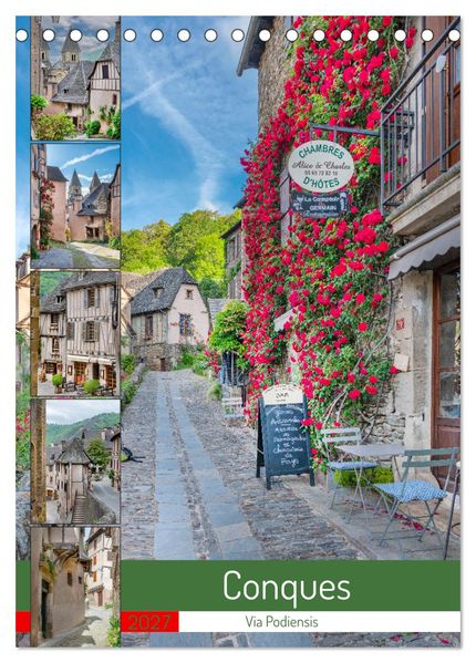 Conques - Via Podiensis (Tischkalender 2027 DIN A5 hoch) CALVENDO Monatskalender