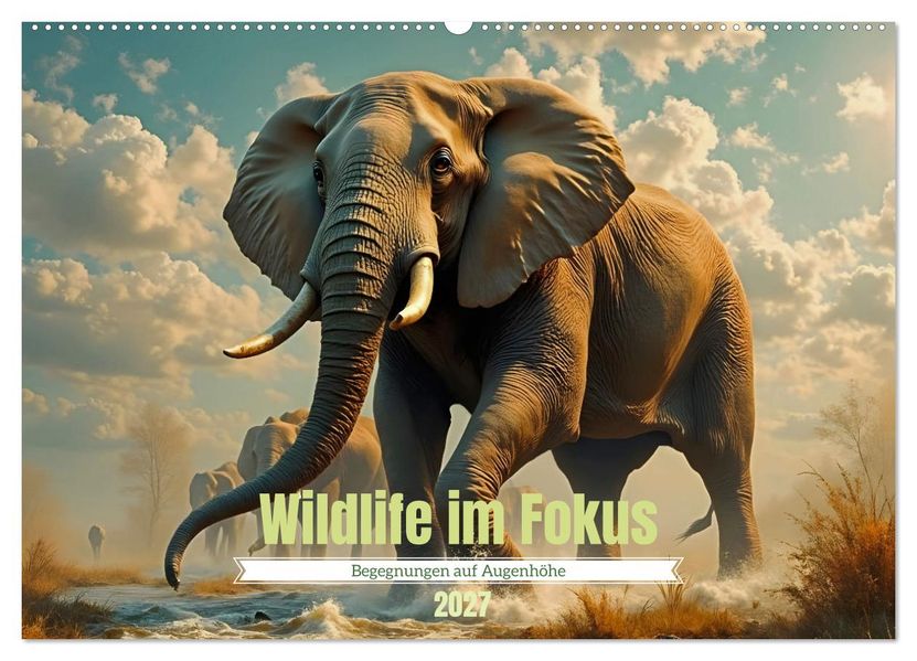 Wildlife im Fokus - Begegnungen auf Augenhöhe (Wandkalender 2027 DIN A2 quer) CALVENDO Monatskalender