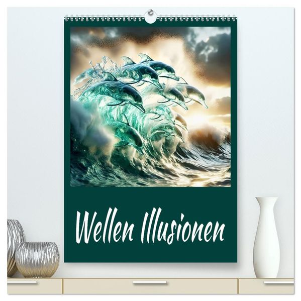 Wellen Illusionen (hochwertiger Premium Wandkalender 2027 DIN A2 hoch) Kunstdruck in Hochglanz