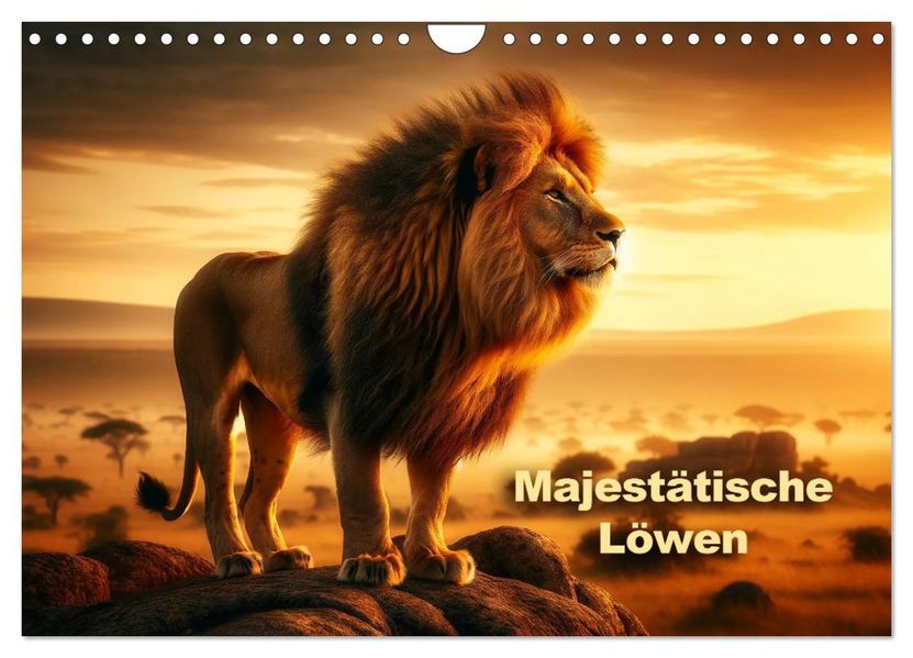 Majestätische Löwen - Die Herrscher der Wildnis (Wandkalender 2027 DIN A4 quer) CALVENDO Monatskalender