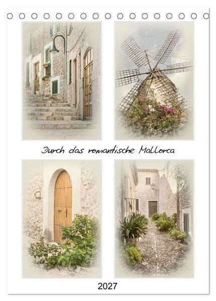 Durch das romantische Mallorca (Tischkalender 2027 DIN A5 hoch) CALVENDO Monatskalender