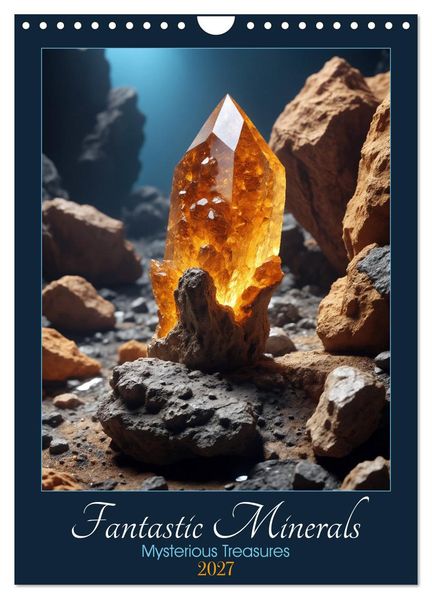 Fantastic Minerals - Mysterious Treasures (Wall Calendar 2027 DIN A4 portrait) CALVENDO 12 Month Wall Calendar