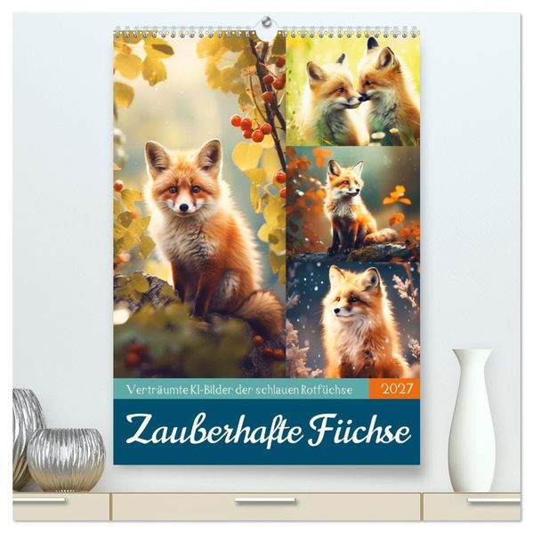 Zauberhafte Füchse (hochwertiger Premium Wandkalender 2027 DIN A2 hoch) Kunstdruck in Hochglanz