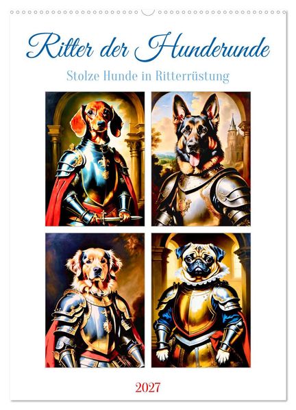 Ritter der Hunderunde (Wandkalender 2027 DIN A2 hoch) CALVENDO Monatskalender