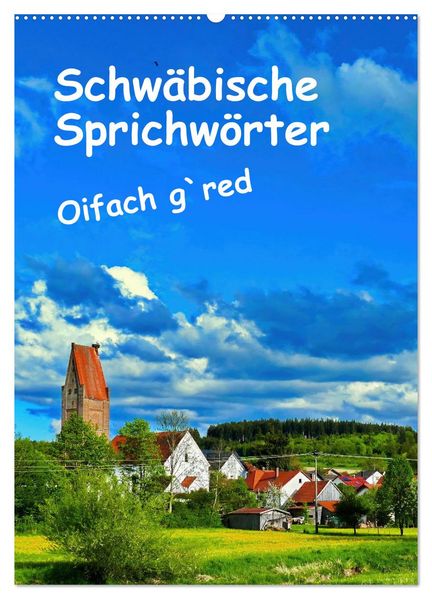 Schwäbische Sprichwörter Oifach g`redt (Wandkalender 2027 DIN A2 hoch) CALVENDO Monatskalender