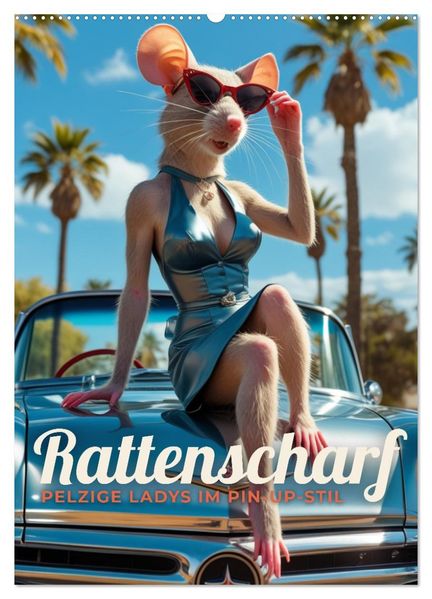 Rattenscharf - Pelzige Ladys im Pin-up-Stil (Wandkalender 2027 DIN A2 hoch) CALVENDO Monatskalender