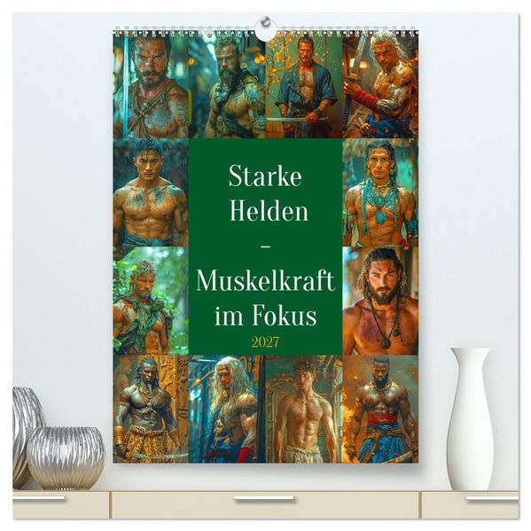 Starke Helden - Muskelkraft im Fokus (hochwertiger Premium Wandkalender 2027 DIN A2 hoch) Kunstdruck in Hochglanz