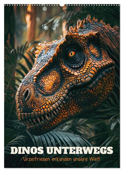 Dinos unterwegs: Urzeitriesen erkunden unsere Welt (Wandkalender 2027 DIN A2 hoch) CALVENDO Monatskalender
