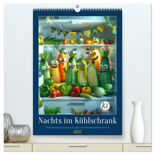 Nachts im Kühlschrank (hochwertiger Premium Wandkalender 2027 DIN A2 hoch) Kunstdruck in Hochglanz