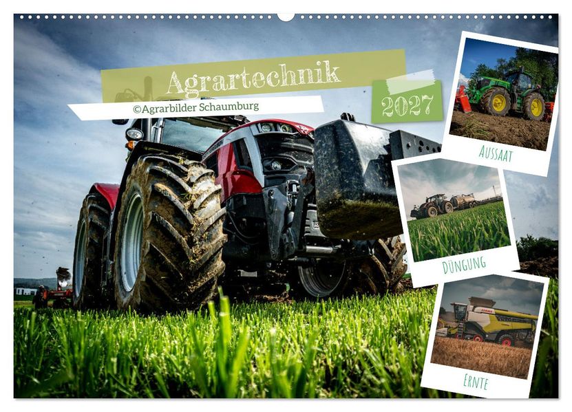 Agrartechnik (Wandkalender 2027 DIN A2 quer) CALVENDO Monatskalender