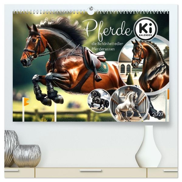 Pferde - die Schönheit edler Pferderassen (hochwertiger Premium Wandkalender 2027 DIN A2 quer) Kunstdruck in Hochglanz