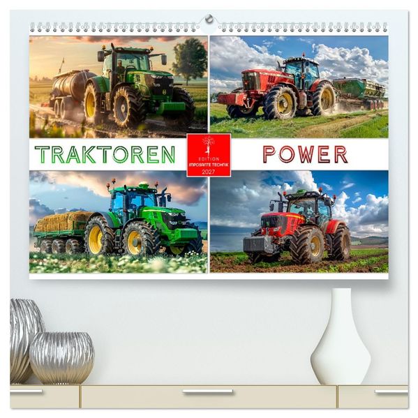 Traktoren Power (hochwertiger Premium Wandkalender 2027 DIN A2 quer) Kunstdruck in Hochglanz