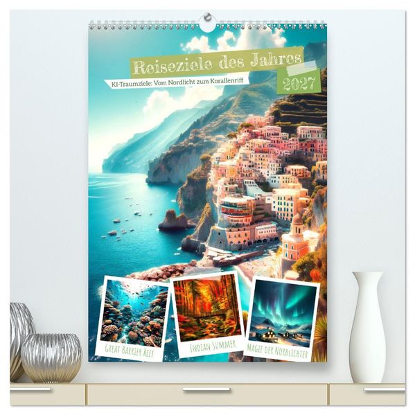 Reiseziele des Jahres - vom Nordlicht bis Korallenriff: 12 Traumziele (hochwertiger Premium Wandkalender 2027 DIN A2 hoch) Kunstdruck in Hochglanz