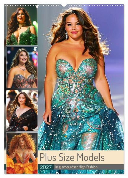 Plus Size Models in glamouröser High Fashion (Wandkalender 2027 DIN A2 hoch) CALVENDO Monatskalender