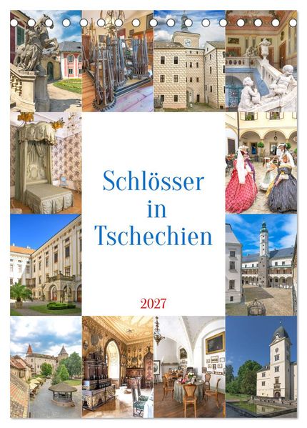Schösser in Tschechien (Tischkalender 2027 DIN A5 hoch) CALVENDO Monatskalender