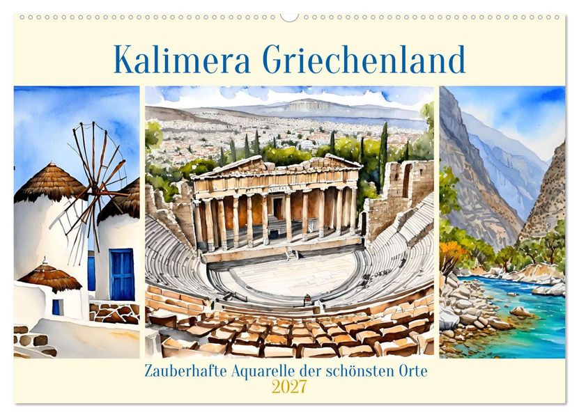 Kalimera Griechenland (Wandkalender 2027 DIN A2 quer) CALVENDO Monatskalender