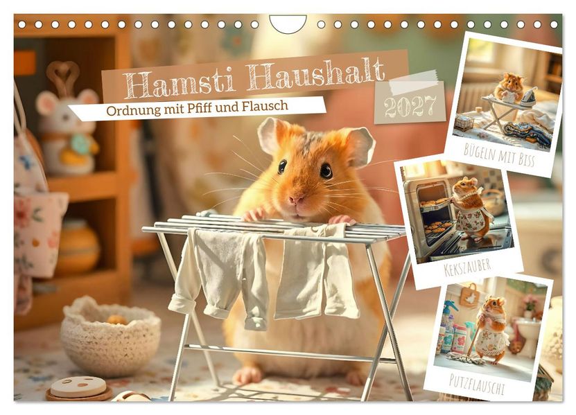 Hamsti Haushalt - Ordnung mit Pfiff und Flausch (Wandkalender 2027 DIN A4 quer) CALVENDO Monatskalender