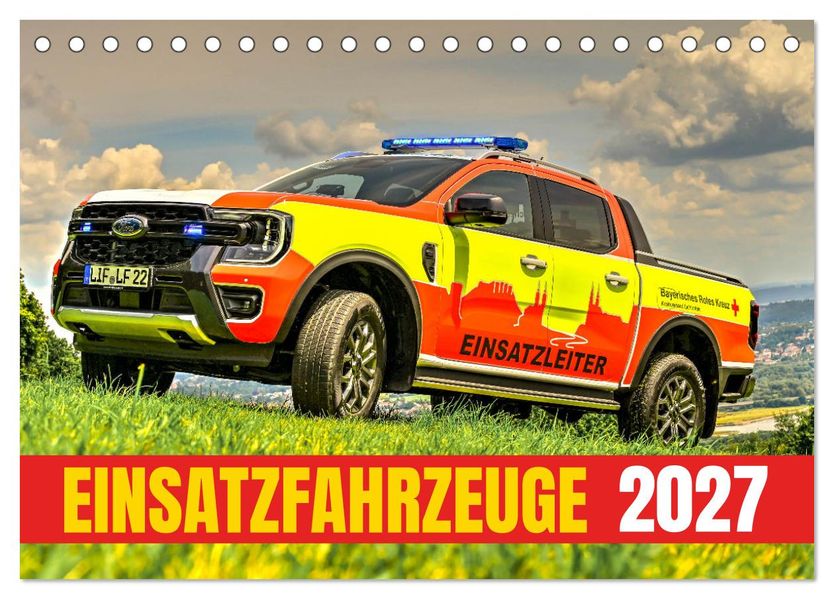 Einsatzfahrzeuge 112 (Tischkalender 2027 DIN A5 quer) CALVENDO Monatskalender