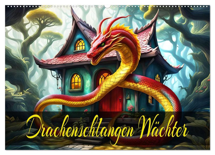 Drachenschlangen Wächter (Wandkalender 2027 DIN A2 quer) CALVENDO Monatskalender
