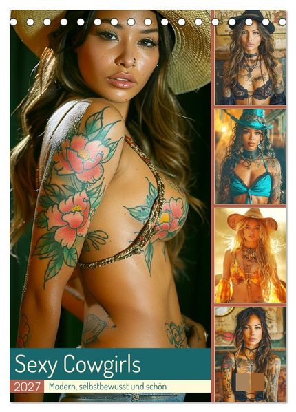 Sexy Cowgirls. Modern selbstbewusst und schön (Tischkalender 2027 DIN A5 hoch) CALVENDO Monatskalender