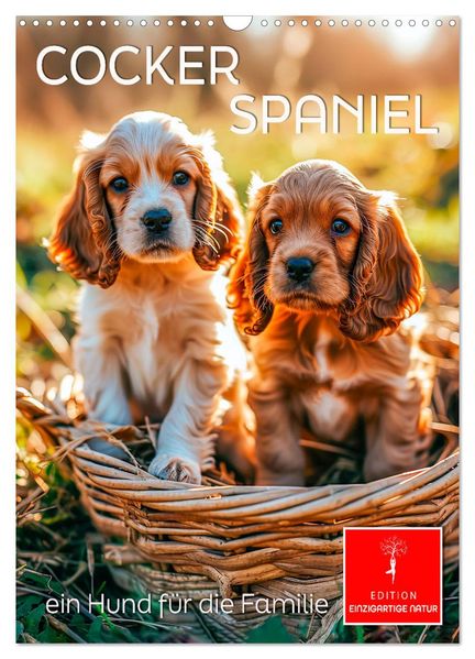 Cocker Spaniel - ein Hund für die Familie (Wandkalender 2027 DIN A3 hoch) CALVENDO Monatskalender