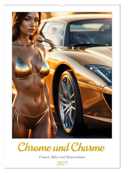 Chrome und Charme - Frauen Bikes und Motorträume (Wandkalender 2027 DIN A2 hoch) CALVENDO Monatskalender