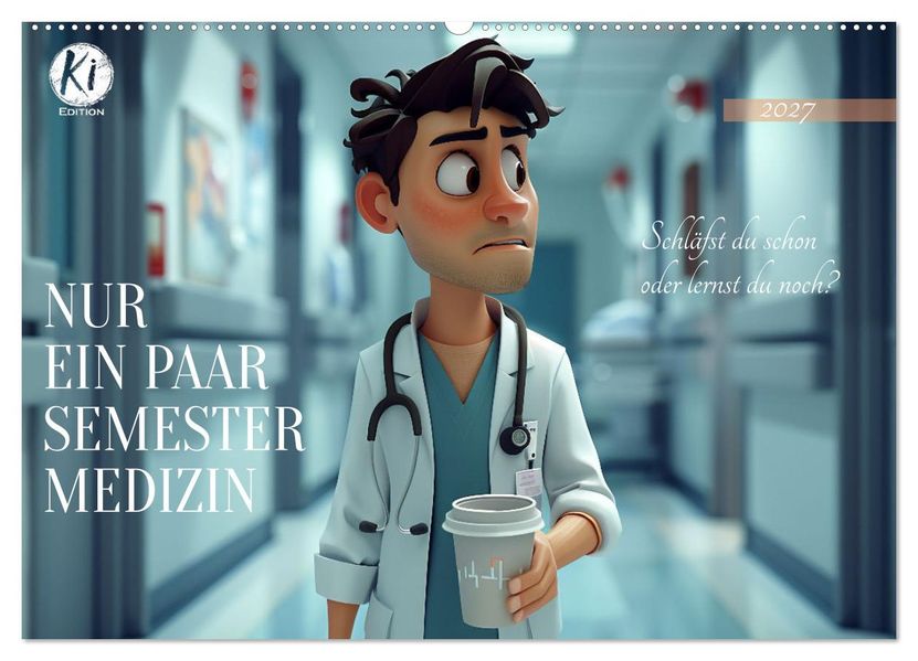 Nur ein paar Semester Medizin (Wandkalender 2027 DIN A2 quer) CALVENDO Monatskalender