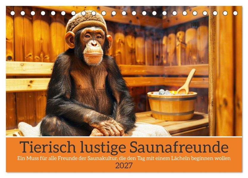 Tierisch lustige Saunafreunde (Tischkalender 2027 DIN A5 quer) CALVENDO Monatskalender