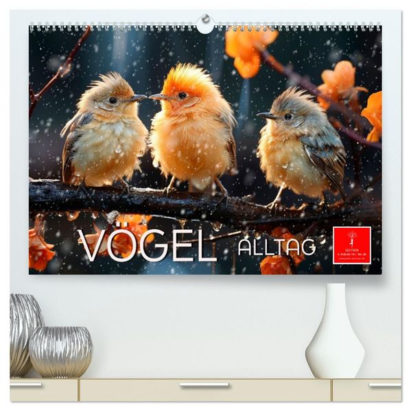 Vögel Alltag (hochwertiger Premium Wandkalender 2027 DIN A2 quer) Kunstdruck in Hochglanz