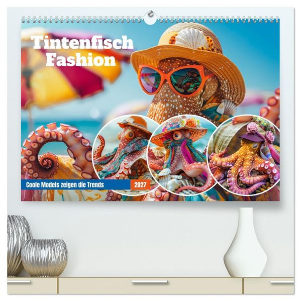 Tintenfisch Fashion. Coole Models zeigen die Trends (hochwertiger Premium Wandkalender 2027 DIN A2 quer) Kunstdruck in Hochglanz