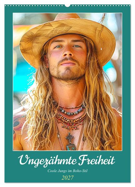 Ungezähmte Freiheit. Coole Jungs im Boho-Stil (Wandkalender 2027 DIN A2 hoch) CALVENDO Monatskalender
