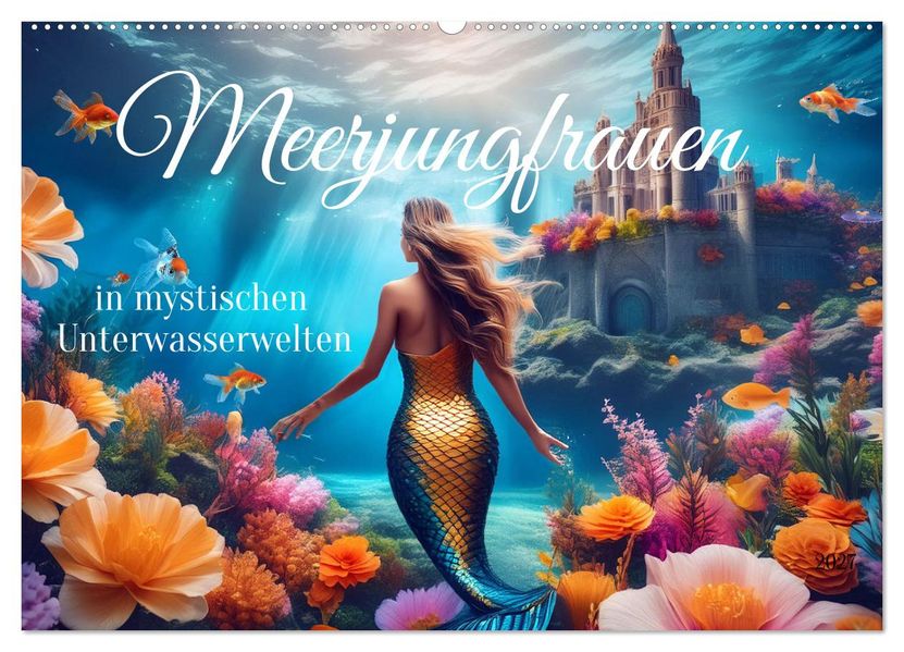 Meerjungfrauen in mystischen Unterwasserwelten (Wandkalender 2027 DIN A2 quer) CALVENDO Monatskalender