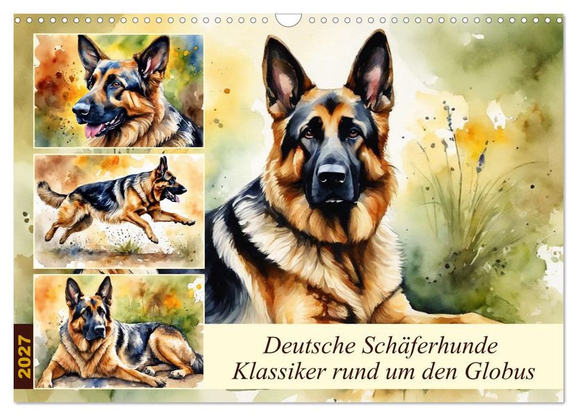 Deutsche Schäferhunde - Klassiker rund um den Globus (Wandkalender 2027 DIN A3 quer) CALVENDO Monatskalender