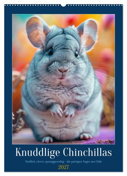 Knuddlige Chinchillas (Wandkalender 2027 DIN A2 hoch) CALVENDO Monatskalender