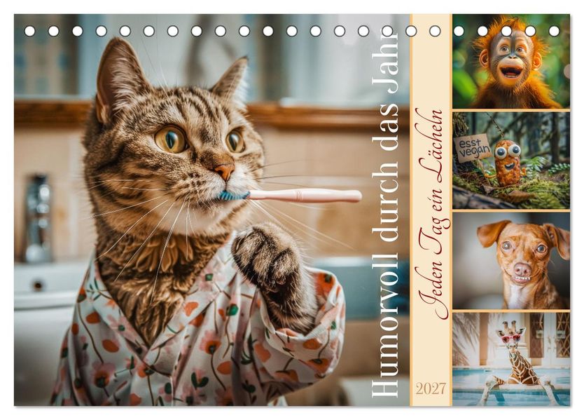 Humorvoll durch das Jahr (Tischkalender 2027 DIN A5 quer) CALVENDO Monatskalender