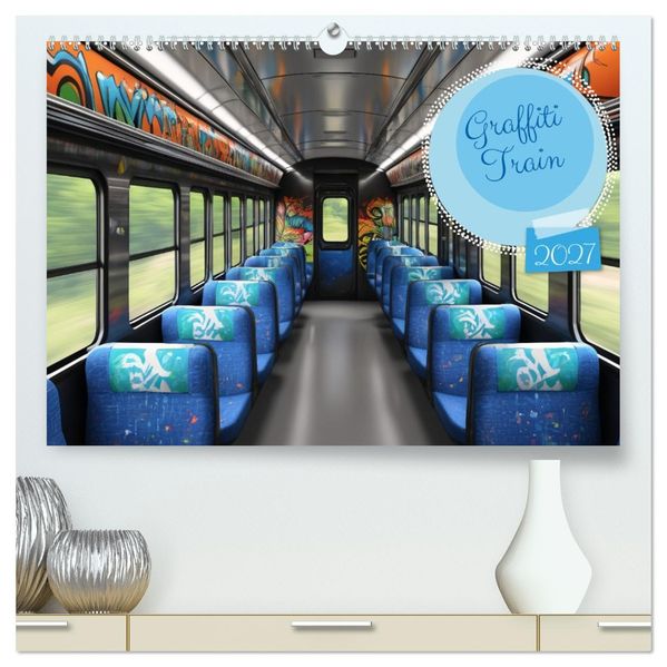 Graffiti Train (hochwertiger Premium Wandkalender 2027 DIN A2 quer) Kunstdruck in Hochglanz