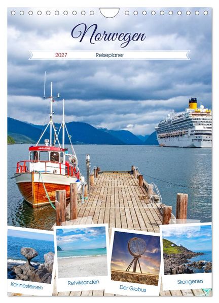 Norwegen - Reiseplaner (Wandkalender 2027 DIN A4 hoch) CALVENDO Monatskalender