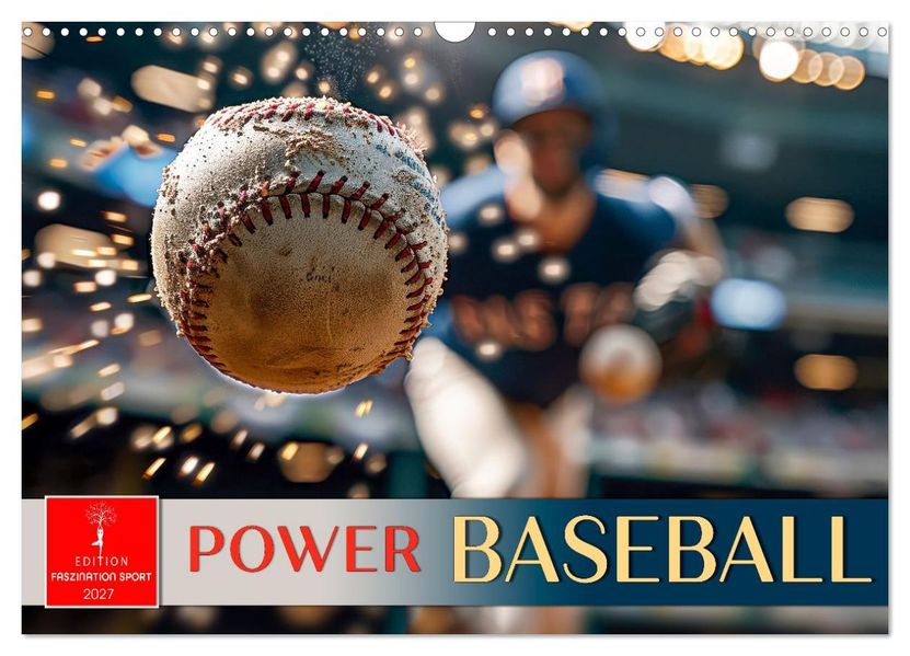 Power Baseball (Wandkalender 2027 DIN A3 quer) CALVENDO Monatskalender