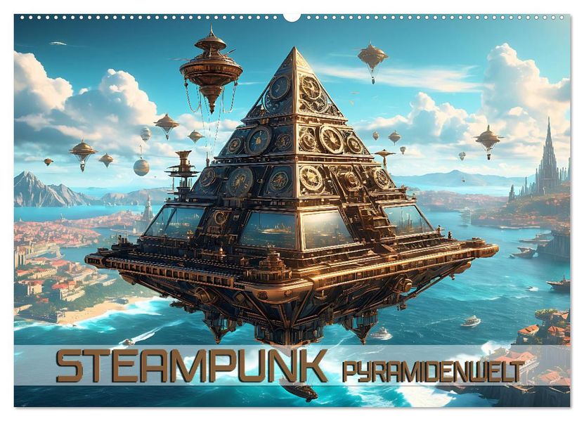 Steampunk Pyramidenwelt (Wandkalender 2027 DIN A2 quer) CALVENDO Monatskalender