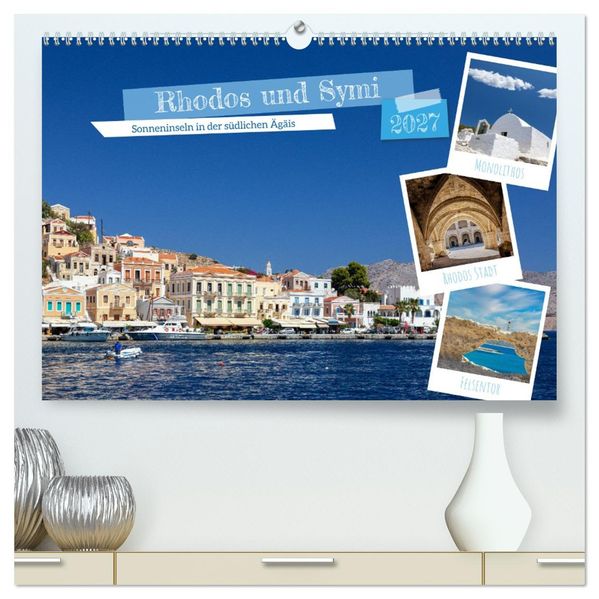 Rhodos und Symi (hochwertiger Premium Wandkalender 2027 DIN A2 quer) Kunstdruck in Hochglanz