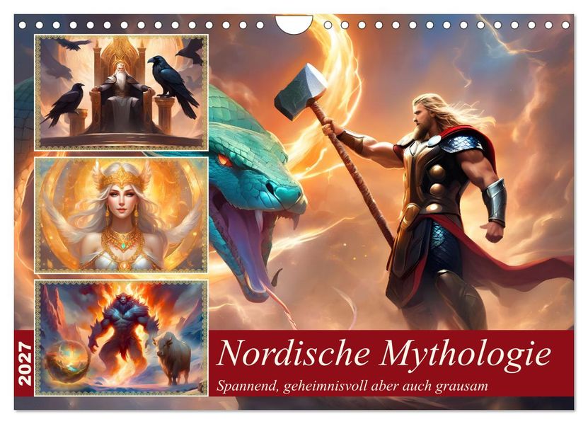 Nordische Mythen (Wandkalender 2027 DIN A4 quer) CALVENDO Monatskalender
