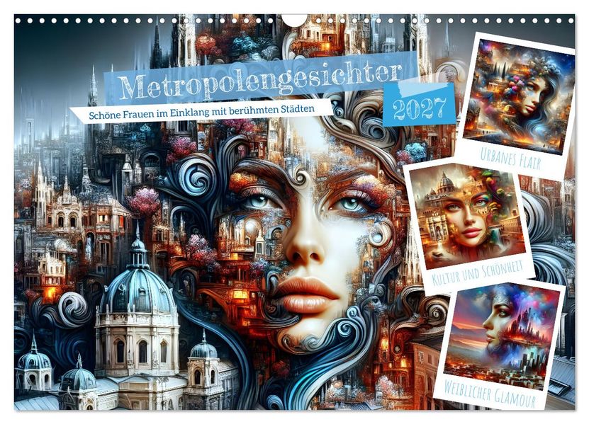 Metropolengesichter (Wandkalender 2027 DIN A3 quer) CALVENDO Monatskalender