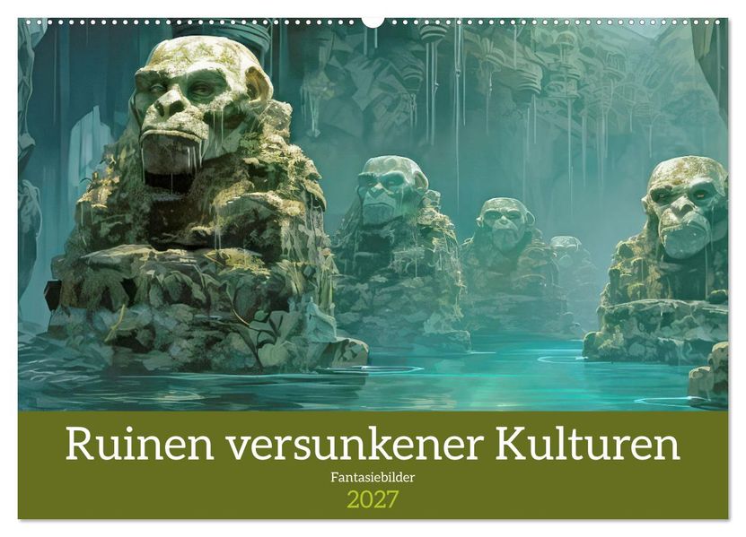 Ruinen versunkener Kulturen - Fantasiebilder (Wandkalender 2027 DIN A2 quer) CALVENDO Monatskalender