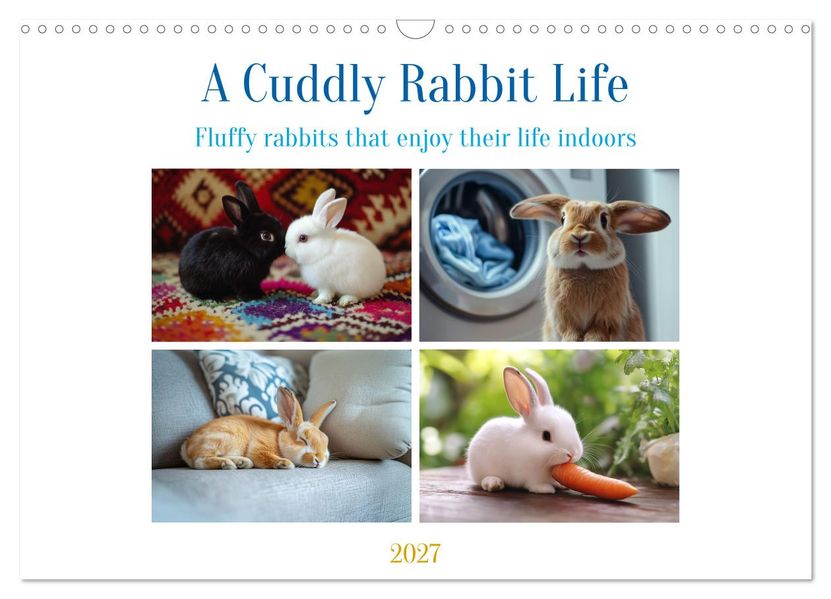A Cuddly Rabbit Life (Wall Calendar 2027 DIN A3 landscape) CALVENDO 12 Month Wall Calendar