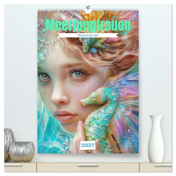 Meerjungfrauen - Märchenhafte Welt (hochwertiger Premium Wandkalender 2027 DIN A2 hoch) Kunstdruck in Hochglanz
