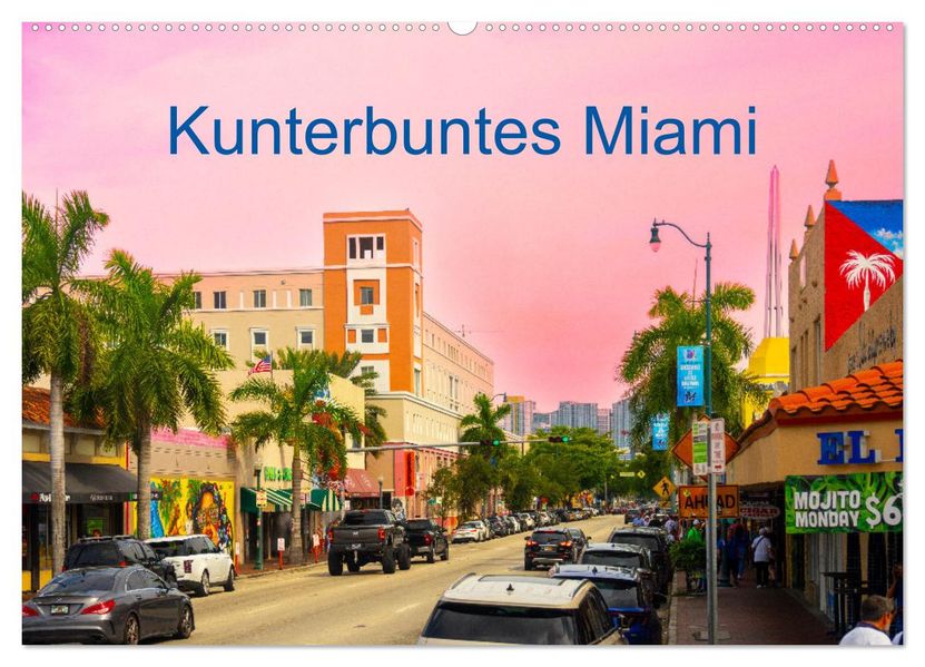 Kunterbuntes Miami (Wandkalender 2027 DIN A2 quer) CALVENDO Monatskalender