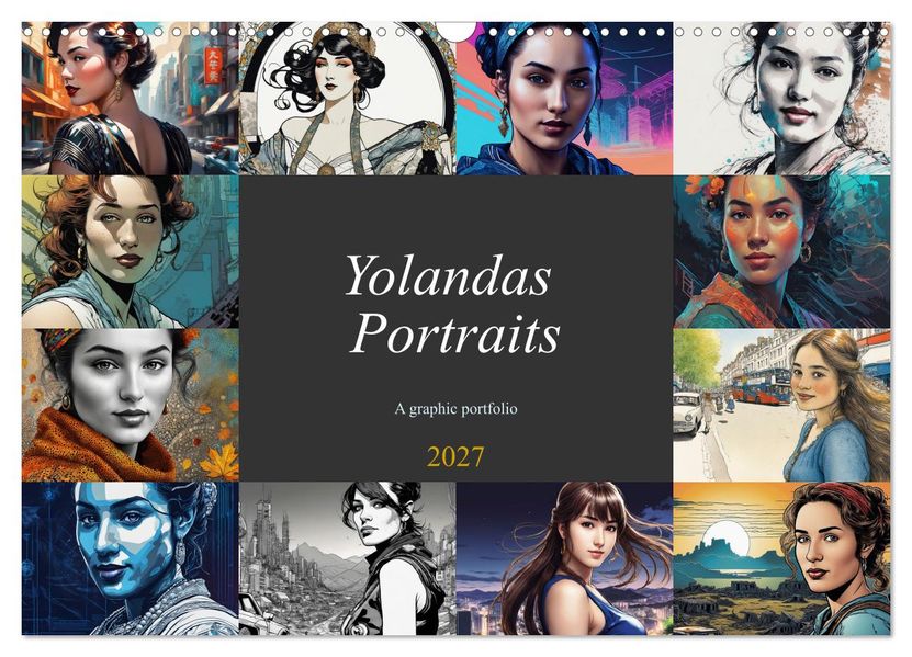 Yolanda's portraits a graphic portfolio (Wall Calendar 2027 DIN A3 landscape) CALVENDO 12 Month Wall Calendar