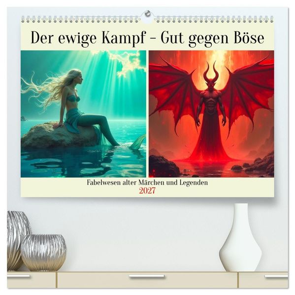 Der ewige Kampf - Gut gegen Böse (hochwertiger Premium Wandkalender 2027 DIN A2 quer) Kunstdruck in Hochglanz