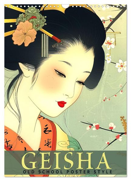 Geisha - Old School Poster Style (Wandkalender 2027 DIN A3 hoch) CALVENDO Monatskalender