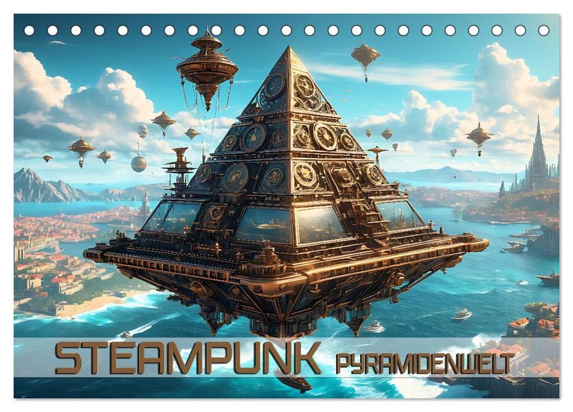 Steampunk Pyramidenwelt (Tischkalender 2027 DIN A5 quer) CALVENDO Monatskalender